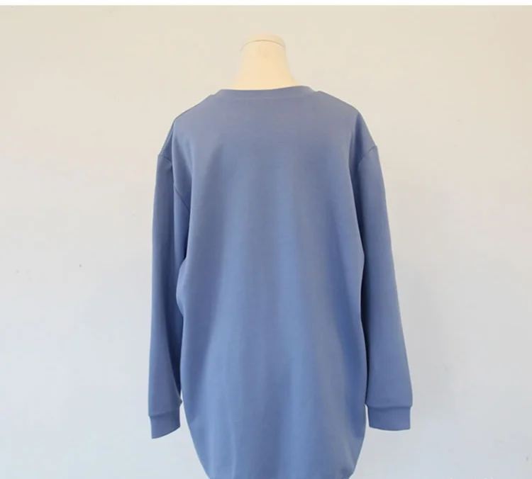 Новинка 2021 года осенне-зимние толстовки для беременных верхние платья синие