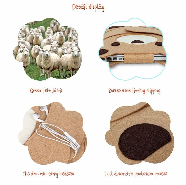 Новые ГОРЯЧИЕ Симпатичные Марка BUBM Чувствовал Сумка Чехол Для Macbook Air Pro 11 &quot 11.6&quot