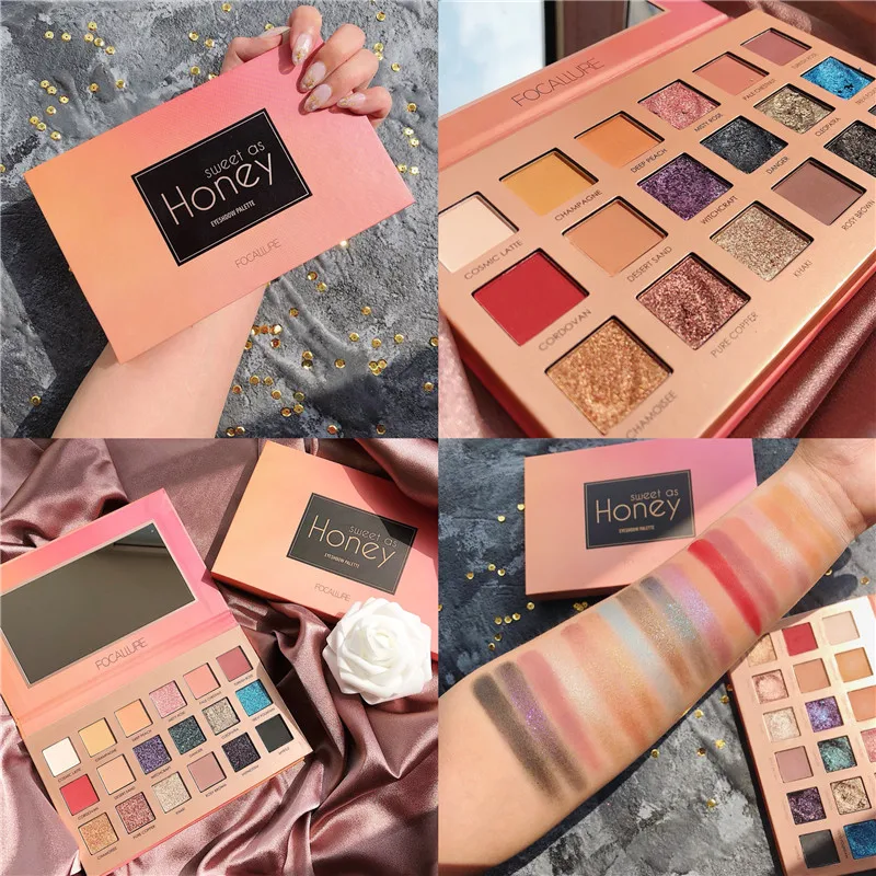 

Sunset Eyeshadow Pallete 18 Color Shimmer Matte Glitter Eyeshadow Palette Pigmented Metallic Make up Palette Cosmetic アイシャドー