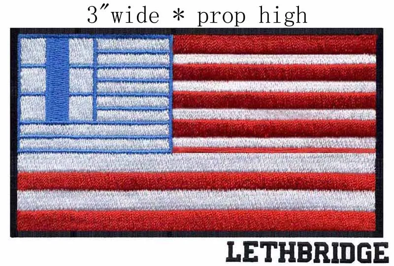 Lethbridge Альберта Канада флаг 3 0 дюйма широкая вышивка нашивка для полос/синий