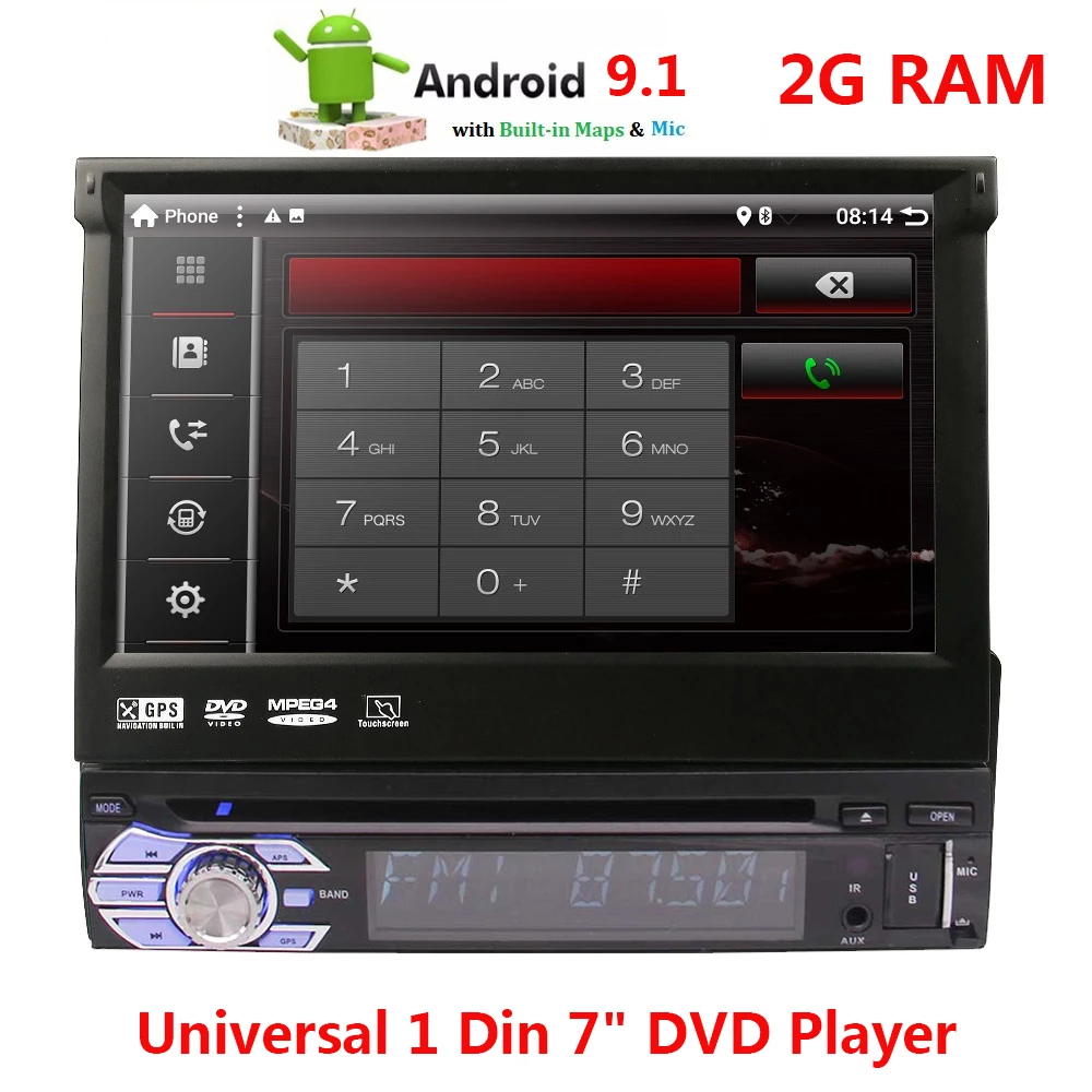 2 + 32G 7 &quotавтомобильный MP5 плеер Android 9 1 DVD CD видеоплееры авто мультимедиа 1Din RDS AM FM 3G