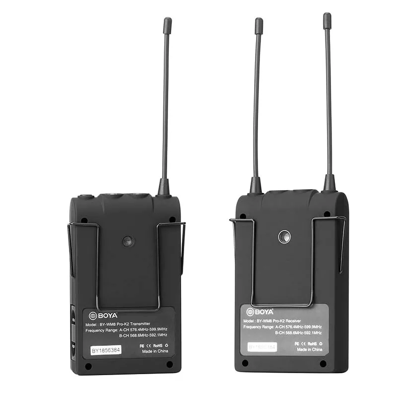 BOYA BY WM8 Pro K2 UHF Беспроводная двухканальная петличная микрофонная система для DSLR