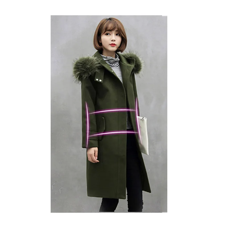 Осенне-зимняя женская шерстяная куртка 2018 Новинка для отдыха с капюшоном средней