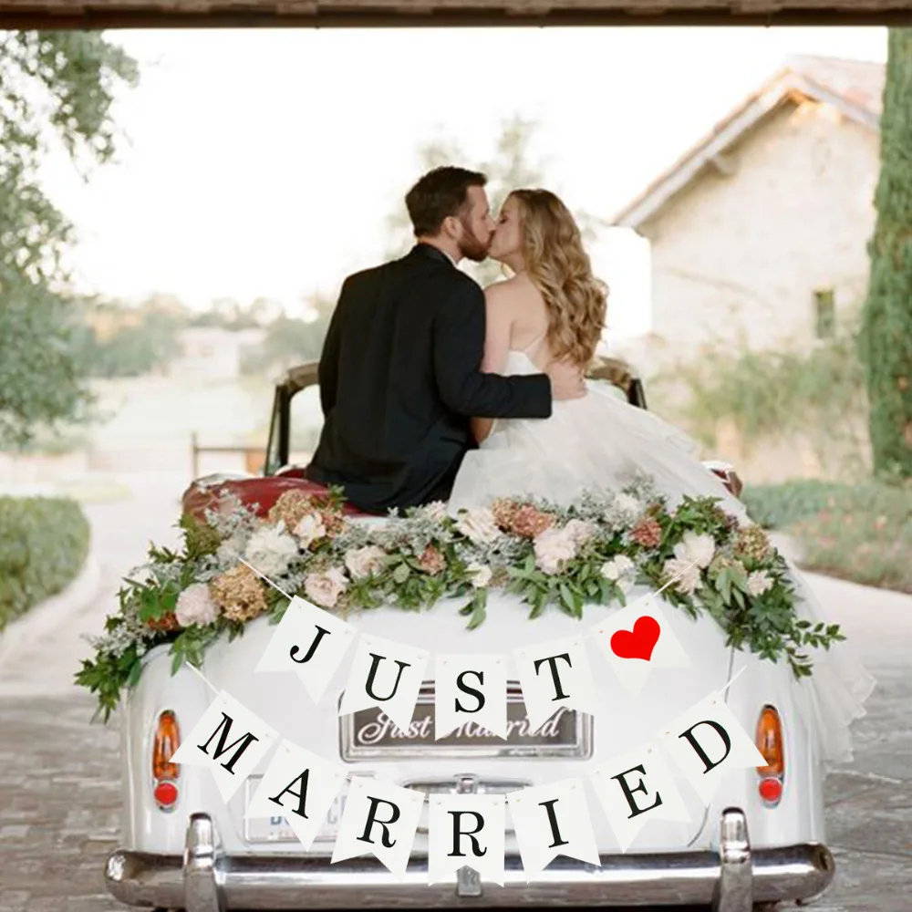 LAPHIL Mr Mrs Just Married Wedding Banner Paper Bunting Garland To be Bride Photo Booth Props Hen Party Photobooth Decor | Дом и сад
