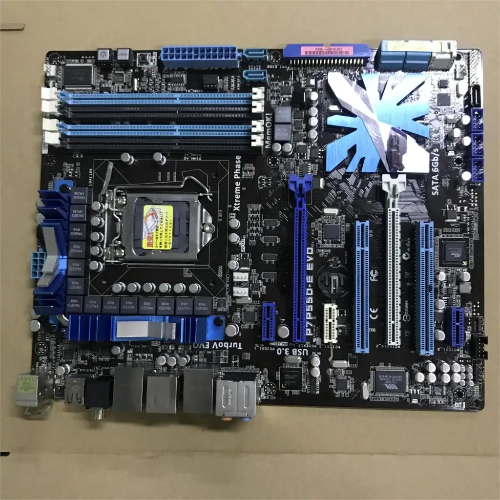 LGA 1156 для Intel P55 ASUS P7P55D-E EVO материнская плата с разъемом ATX 2 x PCI-E X16 SATA3 4 DDR3 16GB настольная материнская плата P7P55D E EVO