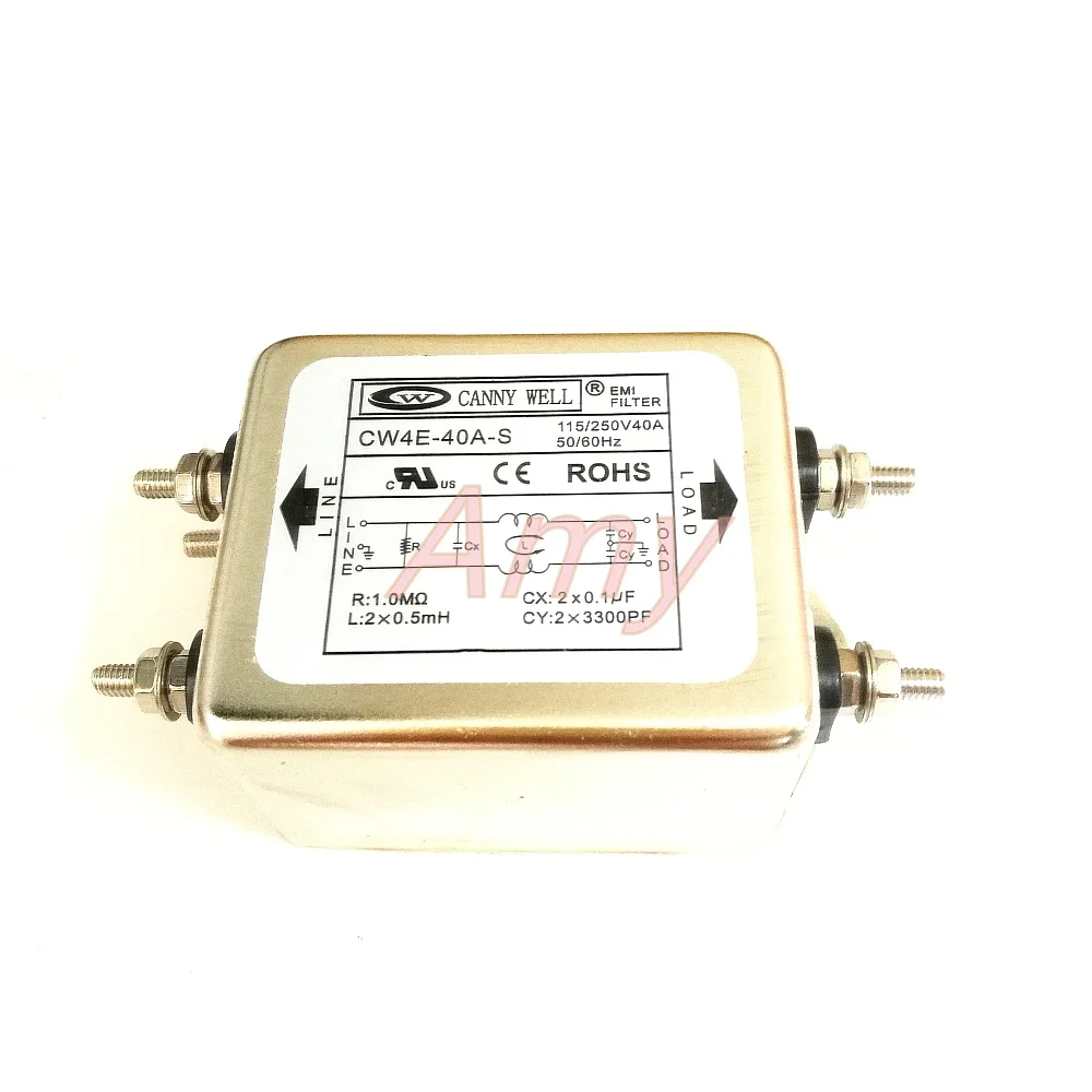 Мощность EMI фильтр CW4E 40A однофазный S AC 220V очистки против помех
