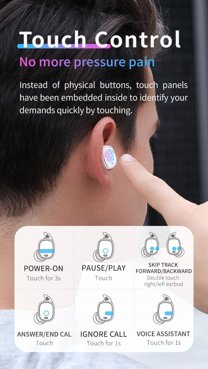 QCY, T1 Pro, TWS, Bluetooth наушники, встроенный микрофон, беспроводные наушники с сенсорным управлением, спортивные наушники с 750 мАч, чехол для зарядки