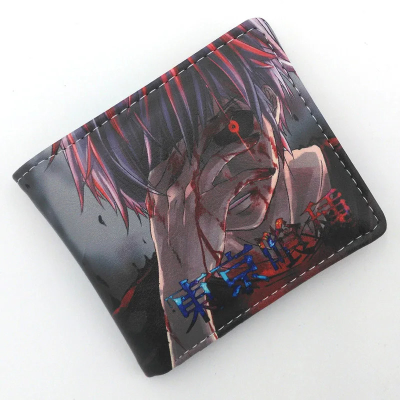 Кожаный кошелек для косплея аниме Kaneki Ken, Лидер продаж, держатель для карт, кошелек для мужчин и женщин, Подарочная сумка для денег - Цвет: Tokyo Ghoul 1