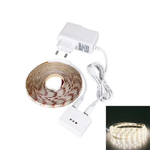 Whole Sale EU Plug Светодиодная лента с датчиком движения, 1 м, 2 м, 3 м, 4 м, 5 м, Светодиодная лента с сенсорным переключателем, DC 12 В, адаптер питания под шкаф, ночной Светильник - Испускаемый цвет: Whole Sale EU Plug
