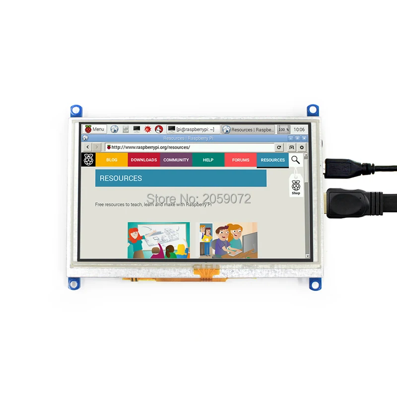 Raspberry Pi 5 дюймов LCD USB резистивный сенсорный экран HDMI VGA дисплей для компьютера мини