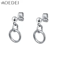 aoedej round earrings boys korean earrings silver color dangle brincos circle earrings kpop jewelry aretes de mujer
