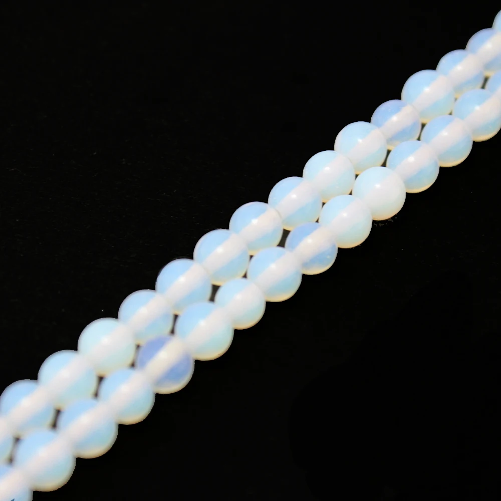 Гладкий белый опал из синтетического камня кварц бусины 4-10 мм Размер 15 дюймов Diy