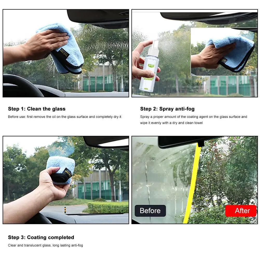 Противотуманный спрей для автомобильного стекла 100 мл с полотенцем | Автомобили и
