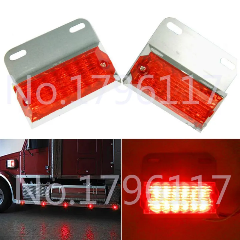

2Pcs 12v 24v Red Pickup Truck Trailer 18-LED Side Marker Lights Truck UTE SUV Lorry LED Side Marker Light Clearance Lamp