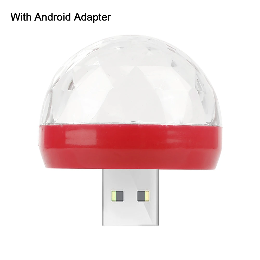 with Android Adapte Мини USB диско-светильник светодиодный вечерние светильник s красочный эффект сценический светильник dj светильник для дома вечерние украшения караоке Прямая поставка - Цвет: with Android Adapte