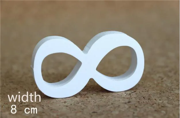 Infinite Искусственные вырезанные из дерева высота 8 см буквы цифры используются для украшения дома белые буквы и подарки, свадебные украшения - Цвет: Infinite