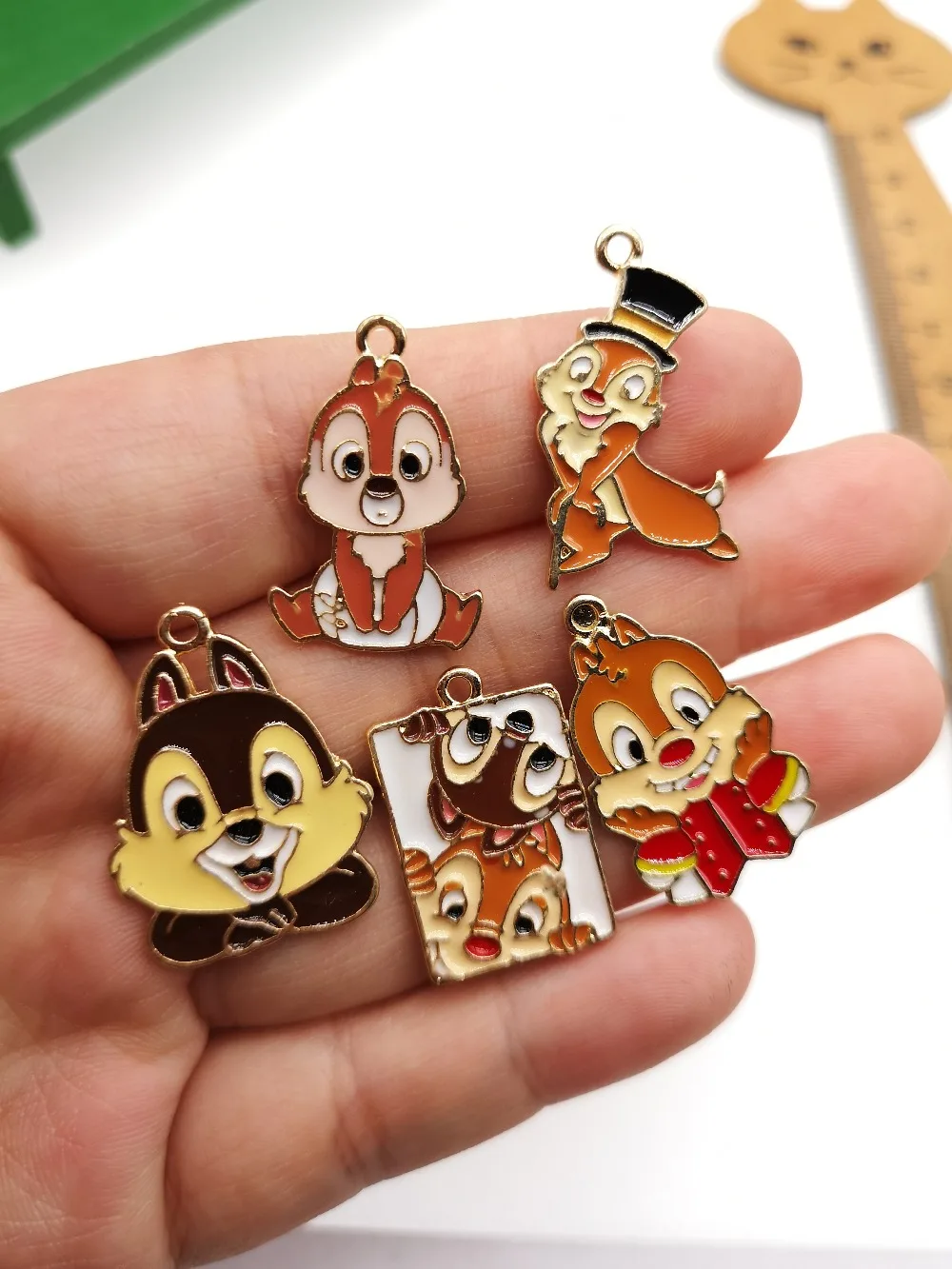 Новинка 10 шт. мультяшное аниме белка chipmunk ожерелье серьги брелок Металлические