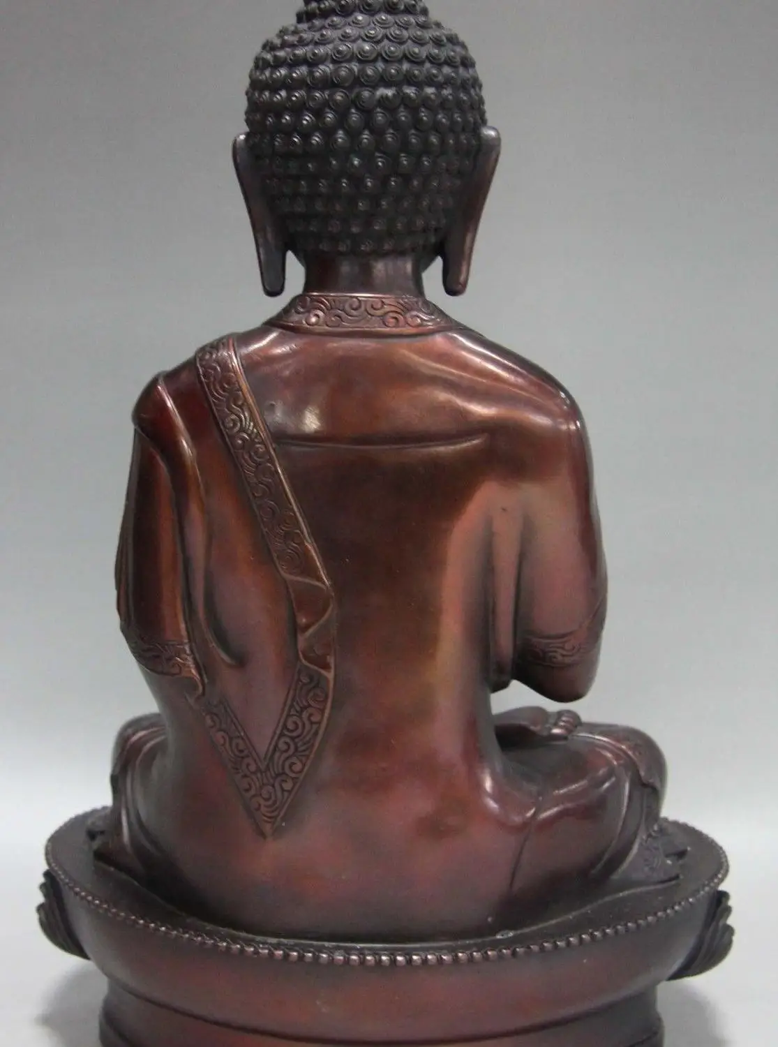 12 Тибет Буддизм Храм Красный Медь Бронза Просветление Будда Шакьямуни Статуя |