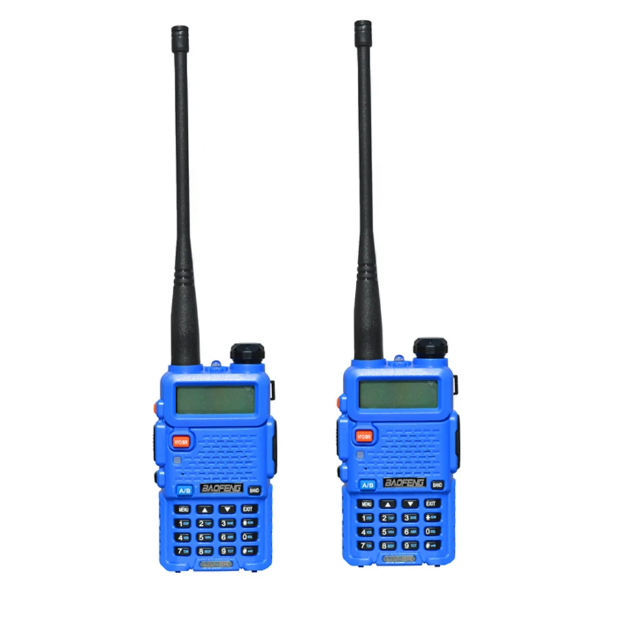blue 2 шт./компл. BaoFeng UV-5R иди и болтай Walkie Talkie “иди и Dual Band двухстороннее радио Pofung UV Портативный Ham диапазонное радио приемопередатчик VHF/UHF радио двойной UV5R - Цвет: blue
