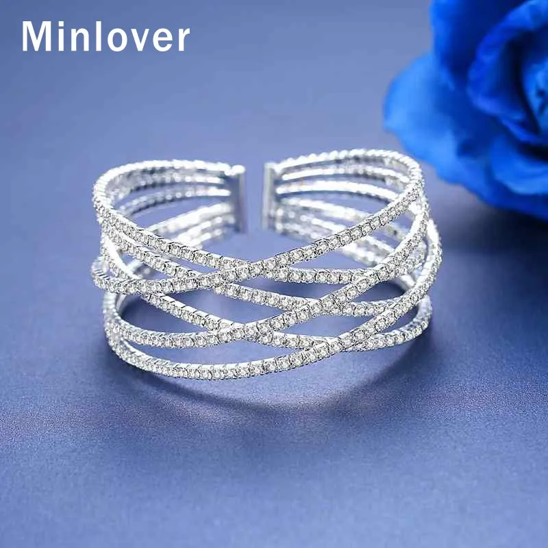 Mecresh с украшением в виде кристаллов многорядные браслеты из нержавеющей стали