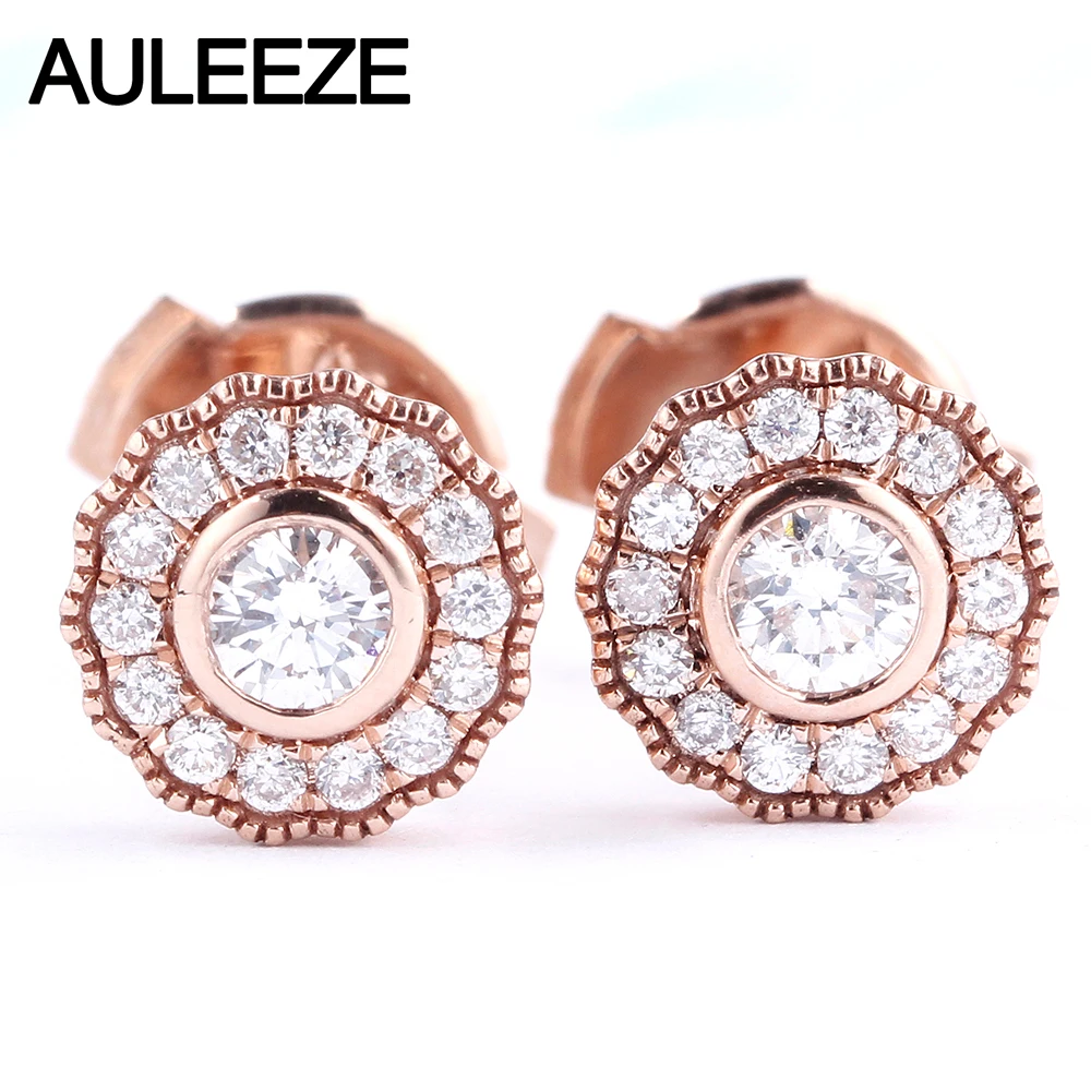 Женские серьги гвоздики из 18 каратного золота с натуральными бриллиантами|stud