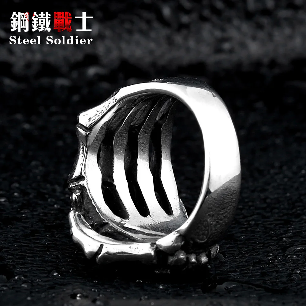 Стальное солдатское кольцо новый стиль оптовая продажа Череп рука нержавеющая