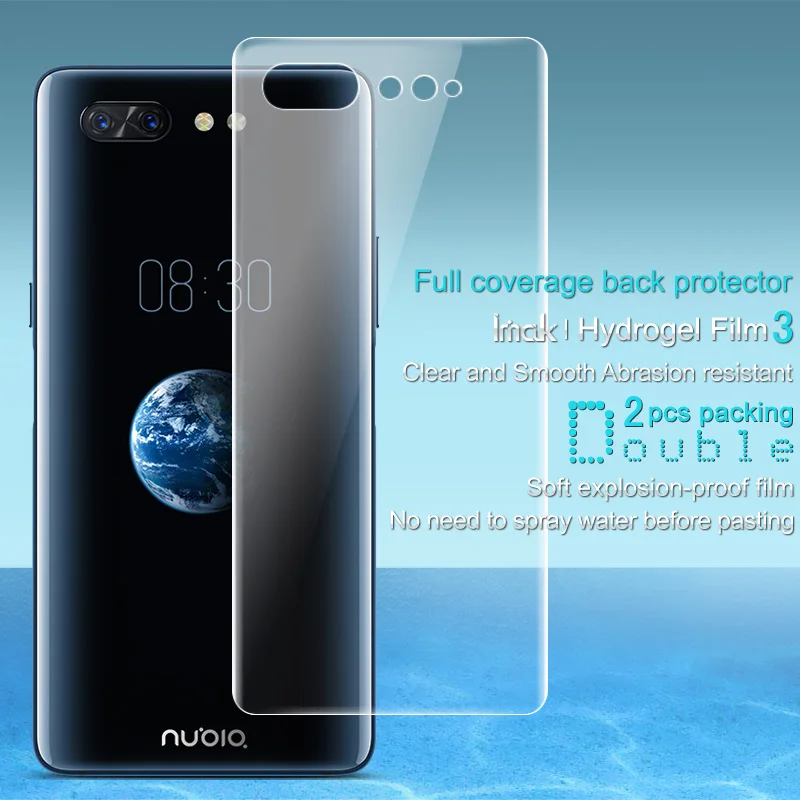 Imak 2 шт./упак. гидрогель пленка для zte Nubia X 3D полное покрытие чехол спинки заднего
