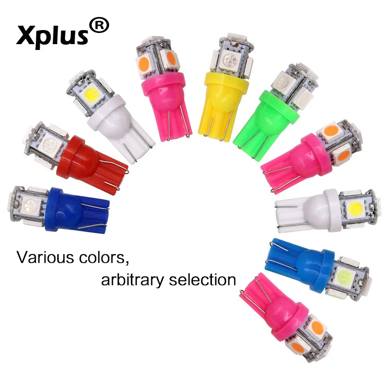Xplus 2 шт. T10 5SMD 5050 Светодиодные Габаритные огни подсветка номерного знака Лампа для
