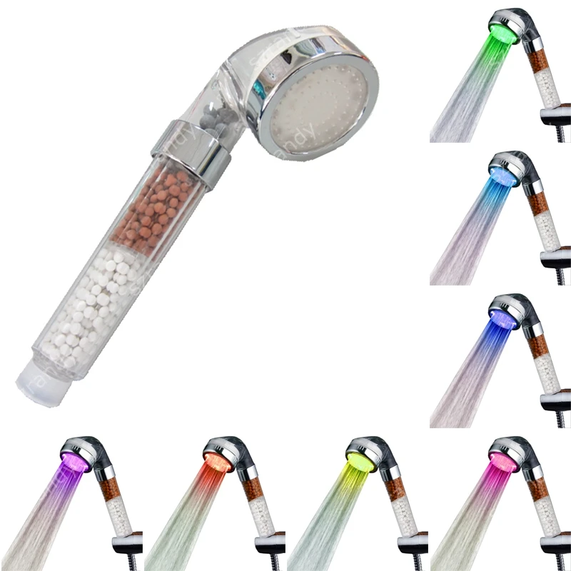 Насадка для душа с турмалиновым эффектом 7 цветов|spa anion|tourmaline spaled shower head |