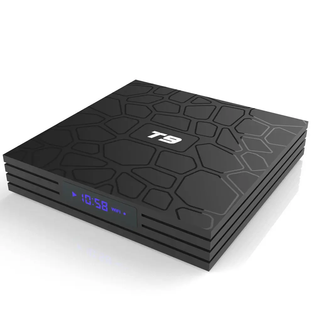 4GB 64GB Android 9.0TV коробка T9 RK3318 4 ядра 4G/32G USB 3 0 Smart 4K Декодер каналов кабельного
