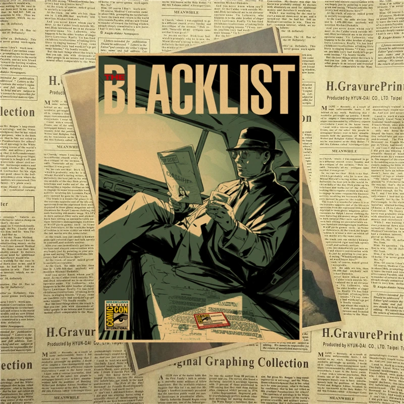 Blacklist core Vintage Jame Spader TV series 2014 постер из крафт бумаги настенные декоративные
