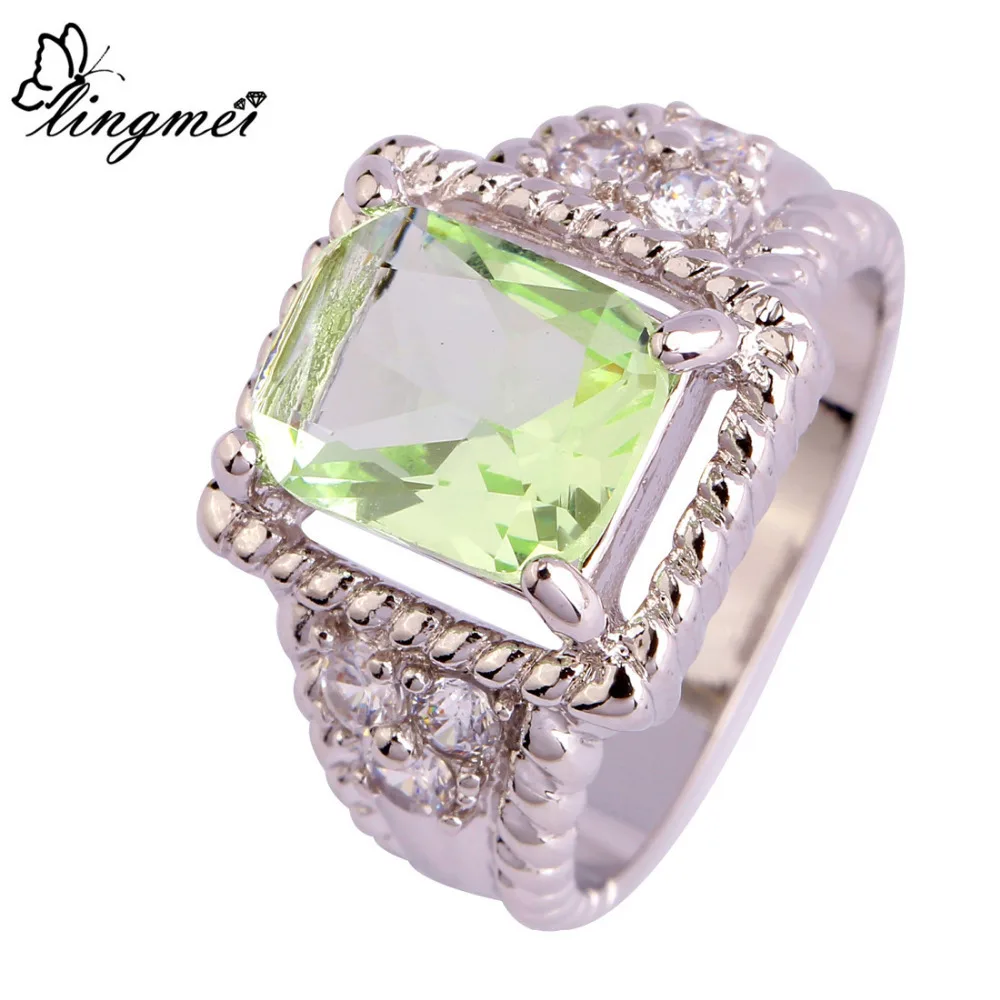 Женское кольцо солитер зеленого и серебряного цвета|fashion rings women|ring womencolorful ring |