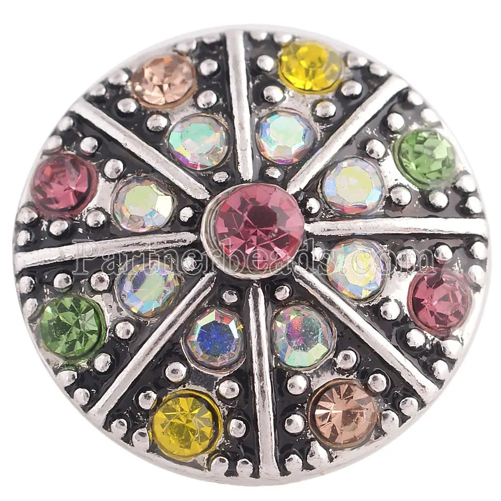 New Snap Jewelry High Quality Rhinestone 18mm beads Flowers buckle Fit DIY Leather Bracelets kc8740 | Украшения и аксессуары
