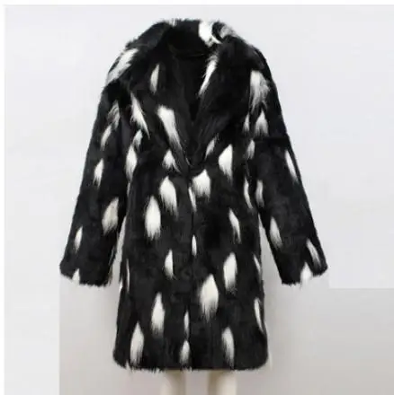 Мужская осенне-зимняя теплая куртка из искусственного лисьего меха длинная