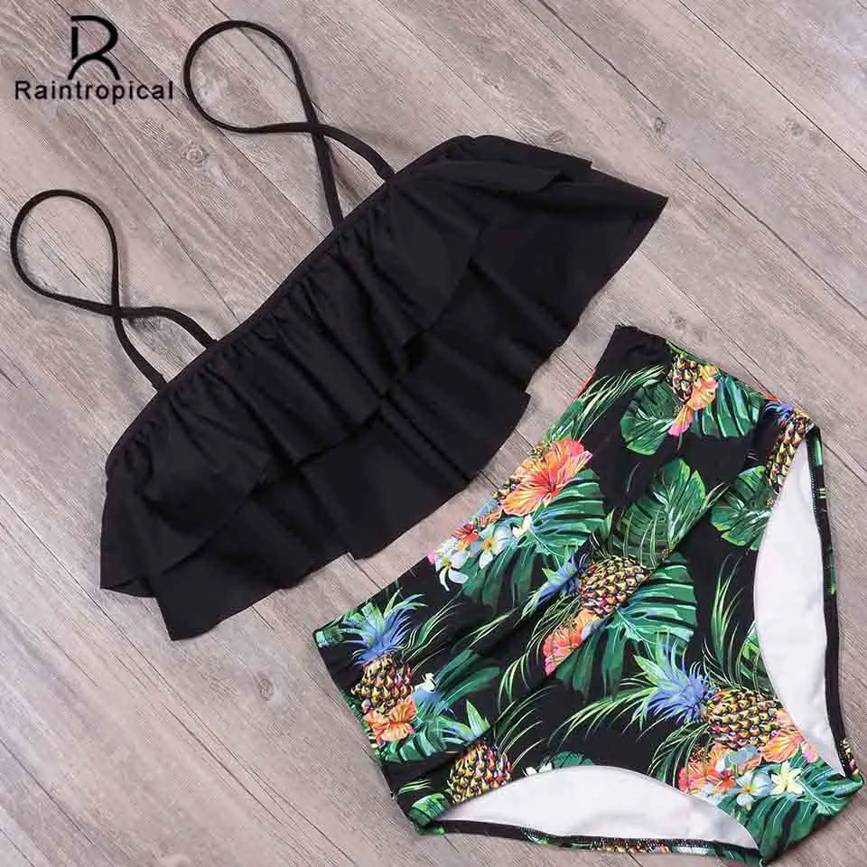 Новинка женский купальник rainтропический купальный костюм с высокой талией
