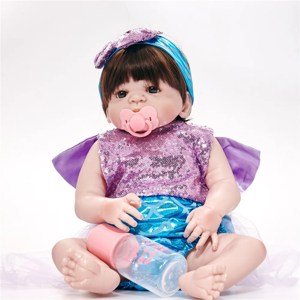 55 см детские куклы реалистичные Bebes Reborn силиконовые игрушки для девочек