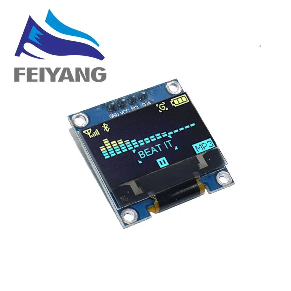 4pin-IIC-Yellow blue 100 шт 4pin 7pin белый/синий/желтый синий цвет 0,96 дюймов 128X64 oled-дисплей модуль для Arduino 0,9" IIC IEC SPI связь - Цвет: 4pin-IIC-Yellow blue