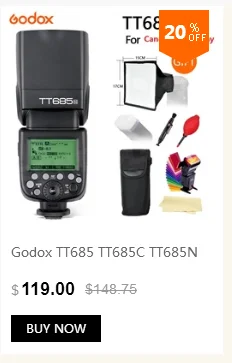 2x Godox TT685 TT685C 2,4G Беспроводная ttl Высокоскоростная синхронизация 1/8000s GN60 Вспышка Скорость lite+ X1T-C передатчик для Canon DSLR камеры