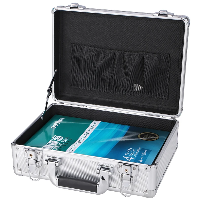 

travel prop Aluminum tool box Portable Instrument box Storage bins Case with Sponge Lining High Impact heavy duty ToolBox