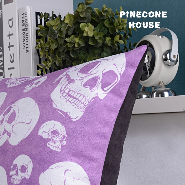 Фиолетовый Череп бархат наволочки мягкий Домашний Декор Наволочка | Дом и сад