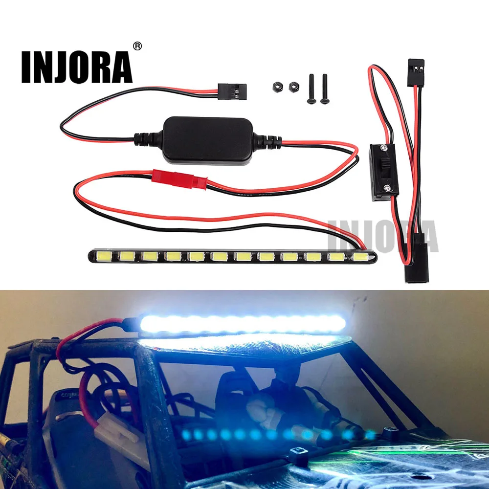 INJORA 12LED 130MM Super Bright Metal Light Bar with Switch for RC Rock Crawler Car Axial Wraith Series 90018 90020 90045 | Игрушки и