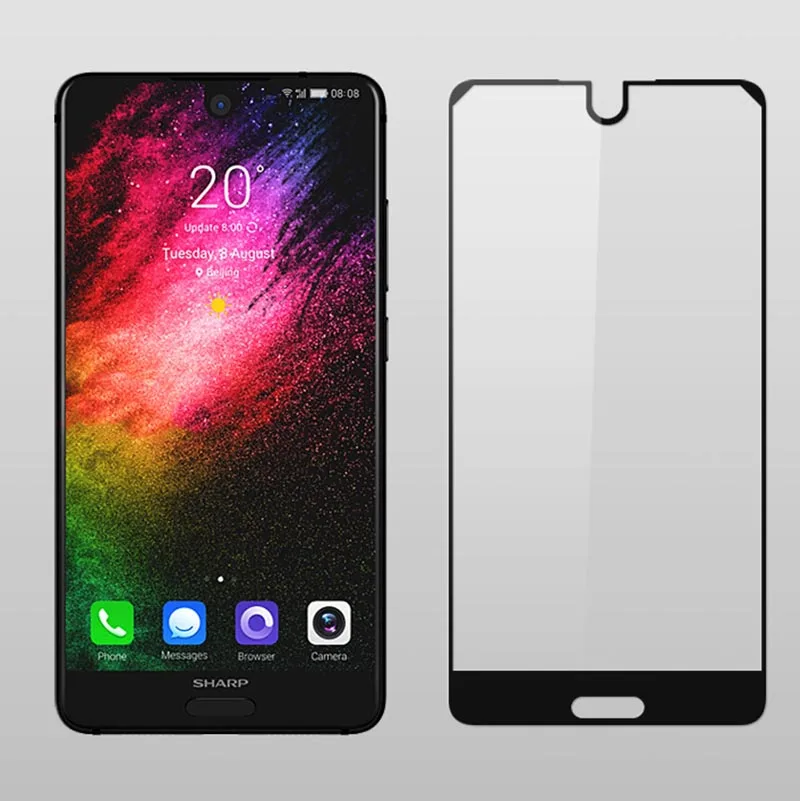 Закаленное стекло для Sharp Aquos S2/C10 цветная полноэкранная защитная пленка 9H HD 2 шт. 5