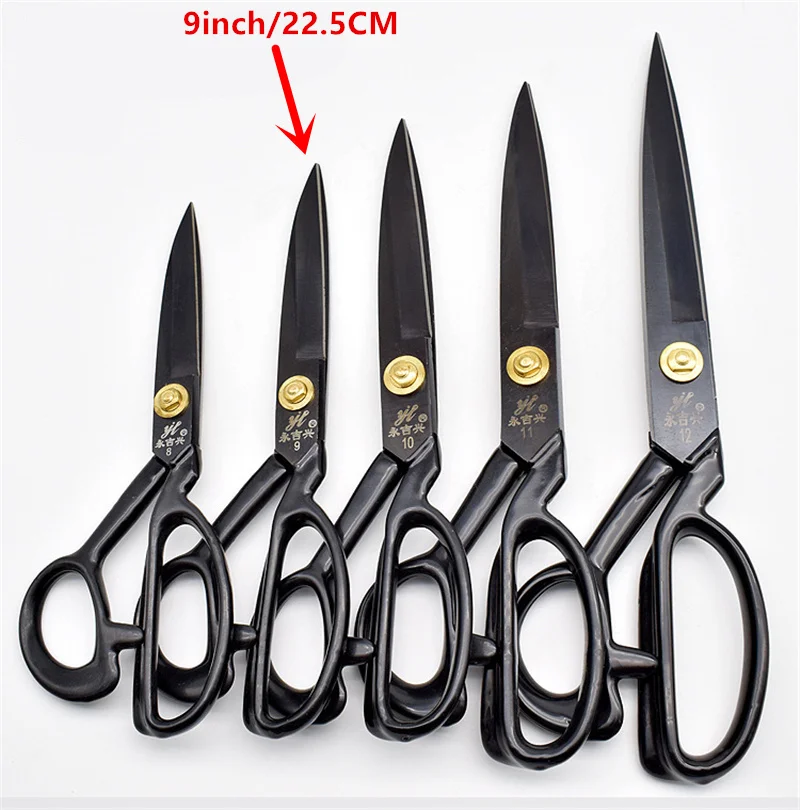 Professional Tailor Scissors Sewing Scissors Embroidery Scissor Tools for Sewing Craft Supplies Scissors Fabric Cutter Shears - Цвет: Black 9Inch 22.5cm