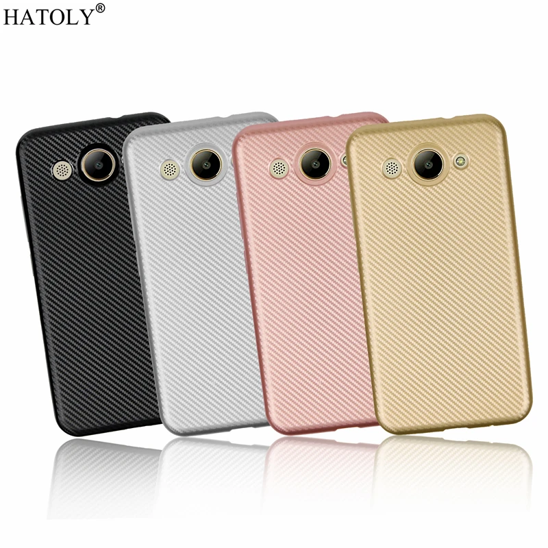 HATOLY For Fundas Huawei Y3 2017 Case Y5 Lite Ultra-thin Soft TPU Carbon Fiber Back Cover for CRO-L22 |
