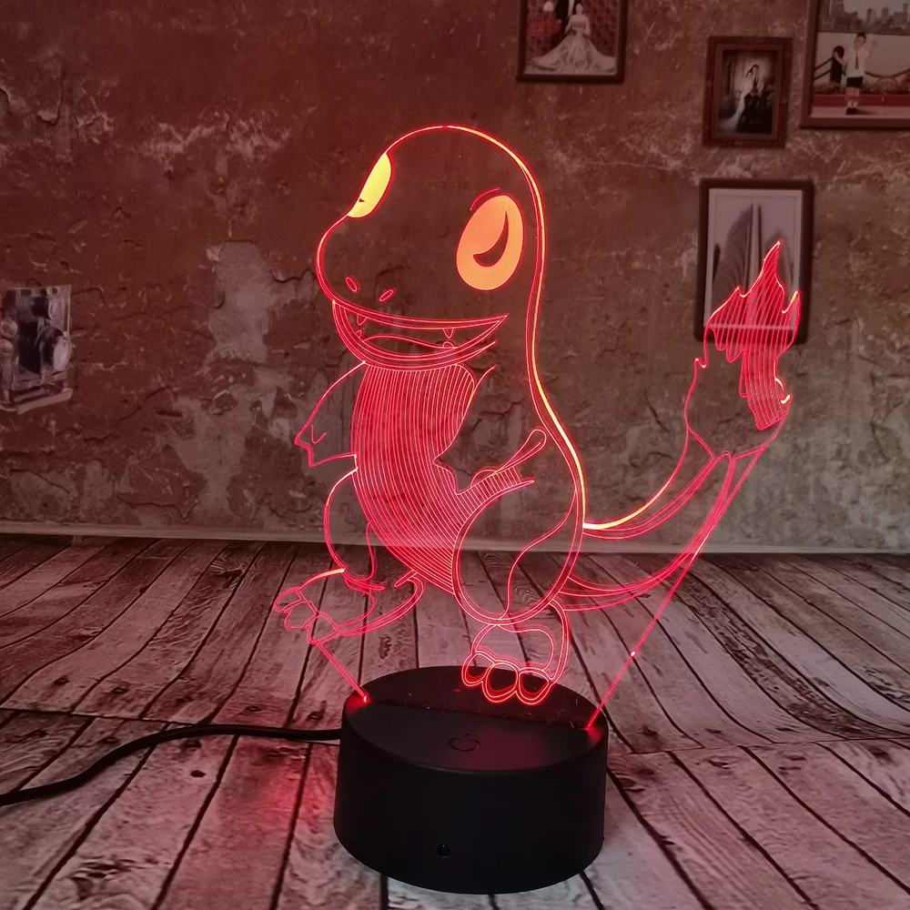 Дропшиппинг 3D Charmander 7 цветов градиент Иллюзия фантазия креативный ночник Покемон