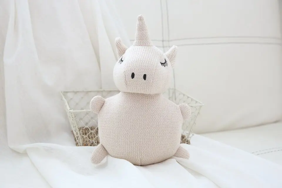 unicorn Детская шерсть для вязания кролика игрушечные единороги маленький ребенок успокаивающие мягкие игрушки для детей Собаки Мягкие плюшевые животные детские погремушки - Цвет: unicorn