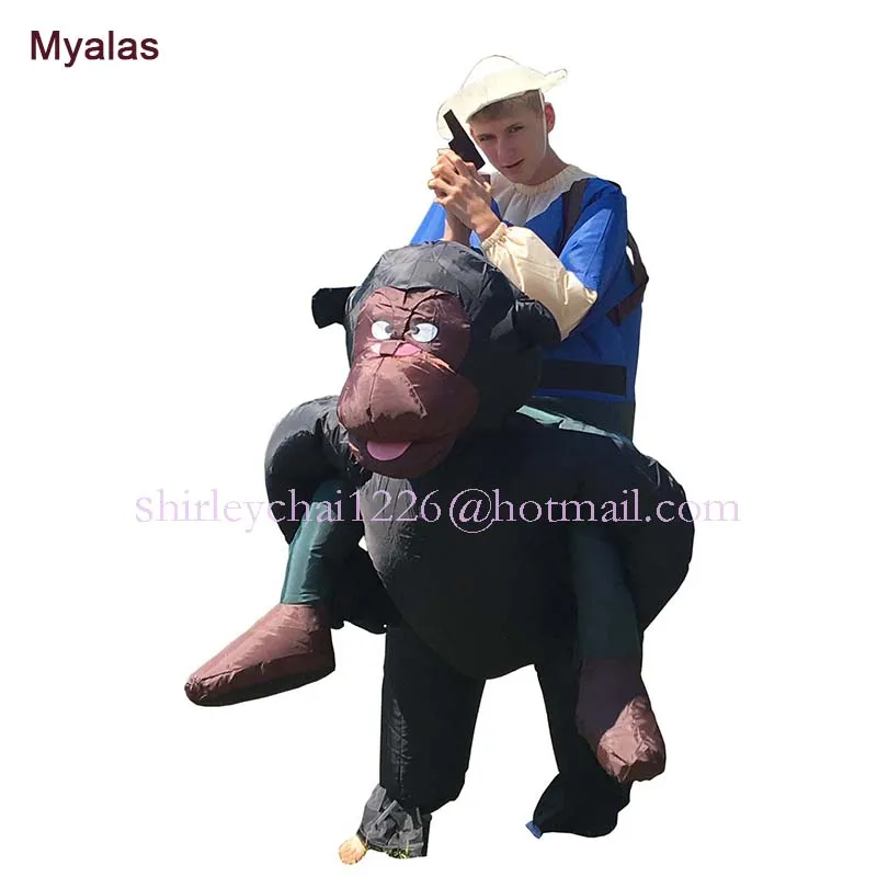 Обезьяна надувная ткань Горилла для верховой езды Косплей Cosume мужчин комплект