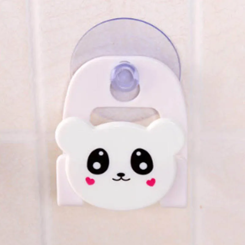 white bear Принадлежности для ванной комнаты, сосательный диск, губка, стеллаж для хранения тряпок, настенные стеллажи для мелочей, Мультяшные держатели для хранения раковины - Цвет: white bear