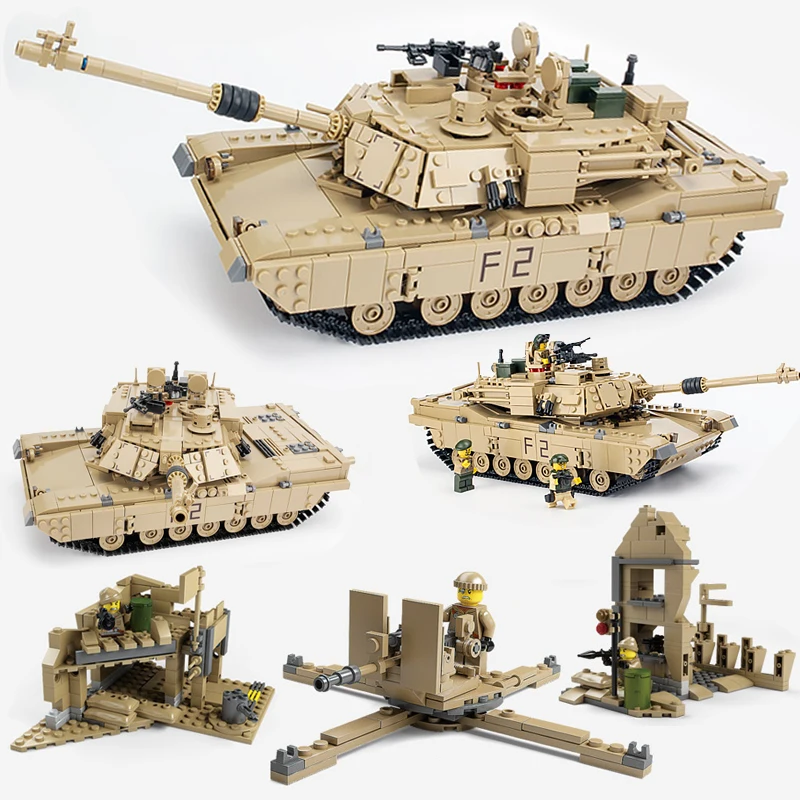 Комплекты танков Abrams M1A2 военные комплекты из 2 предметов для армии США и мировой