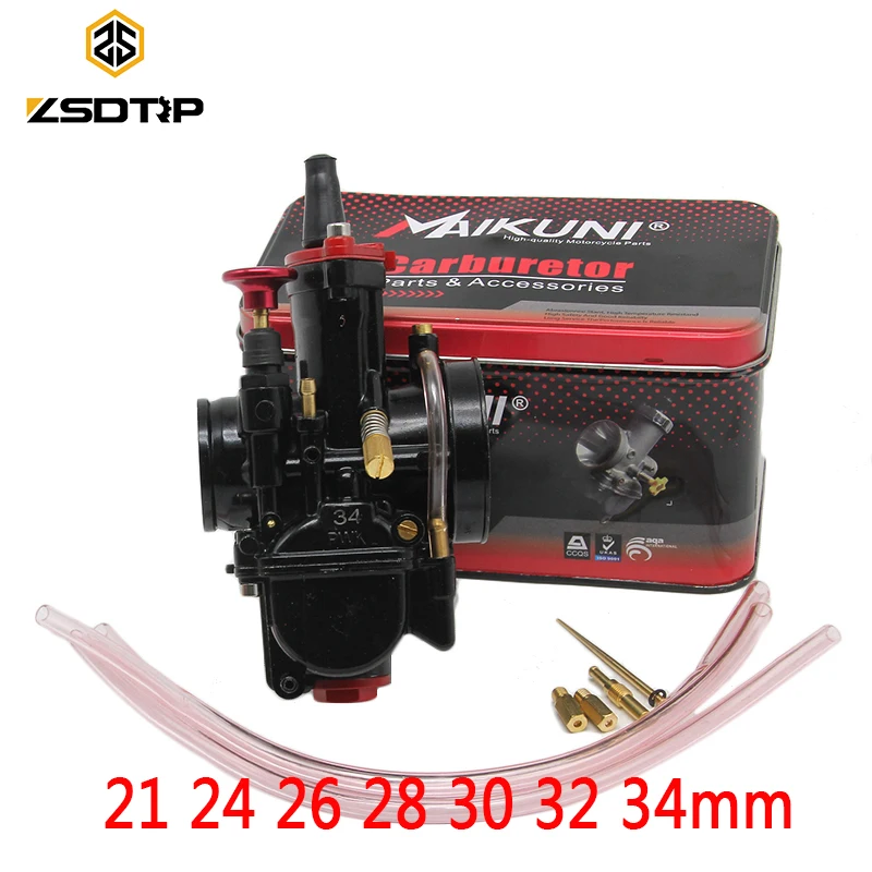 ZSDTRP черный мотоцикл Карбюратор 21 24 26 28 30 32 34 мм Mikuni Carburador части скутеры с силовой